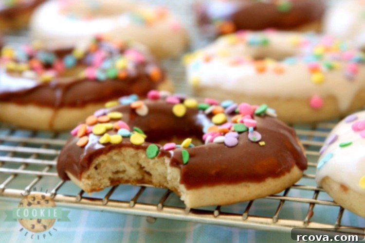 Glossy Donut Cookies 3 Glazed Donut Cookies are soft & pillowy donut-shaped cookies with a lovely chocolate or vanilla glaze & topped with sprinkles! Everything you love about donuts, only in cookie form!