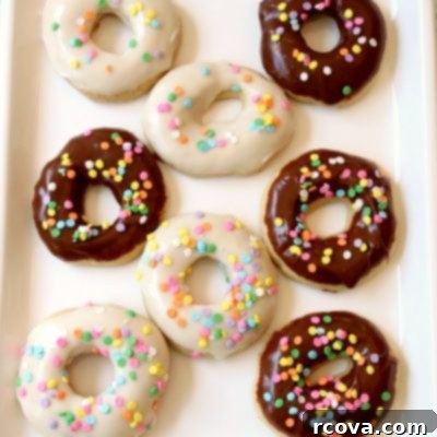 Glossy Donut Cookies 5 Glazed Donut Cookies are soft & pillowy donut-shaped cookies with a lovely chocolate or vanilla glaze & topped with sprinkles! Everything you love about donuts, only in cookie form!