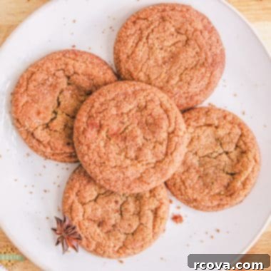 Warm Spiced Ginger Cookies 9 gingersnap cookies on a plate