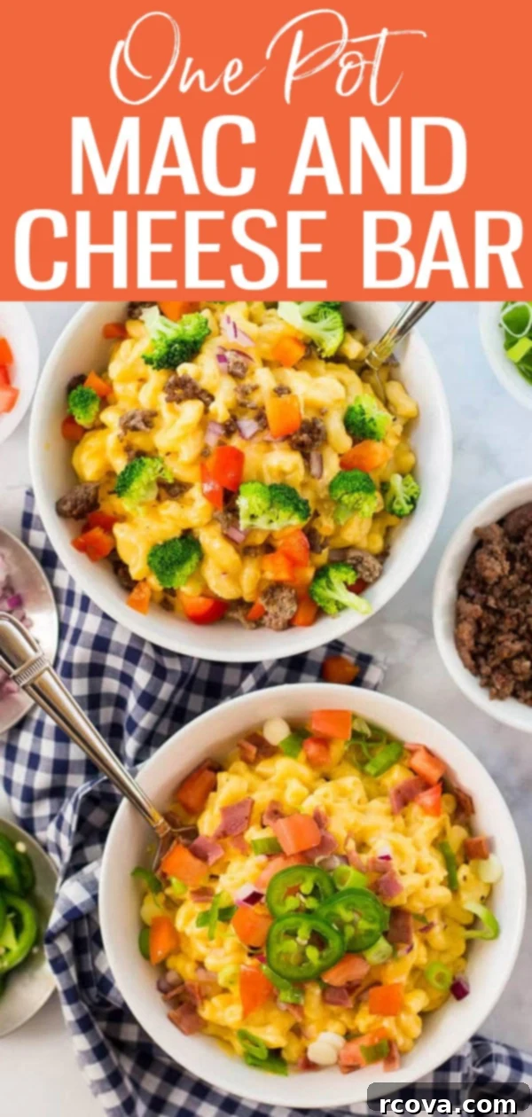 One Pot Wonder Mac and Cheese Bar 9 This One Pot Creamy Mac and Cheese Bar is a great option for your next party and a fun way to jazz up plain old mac and cheese! #macandcheese