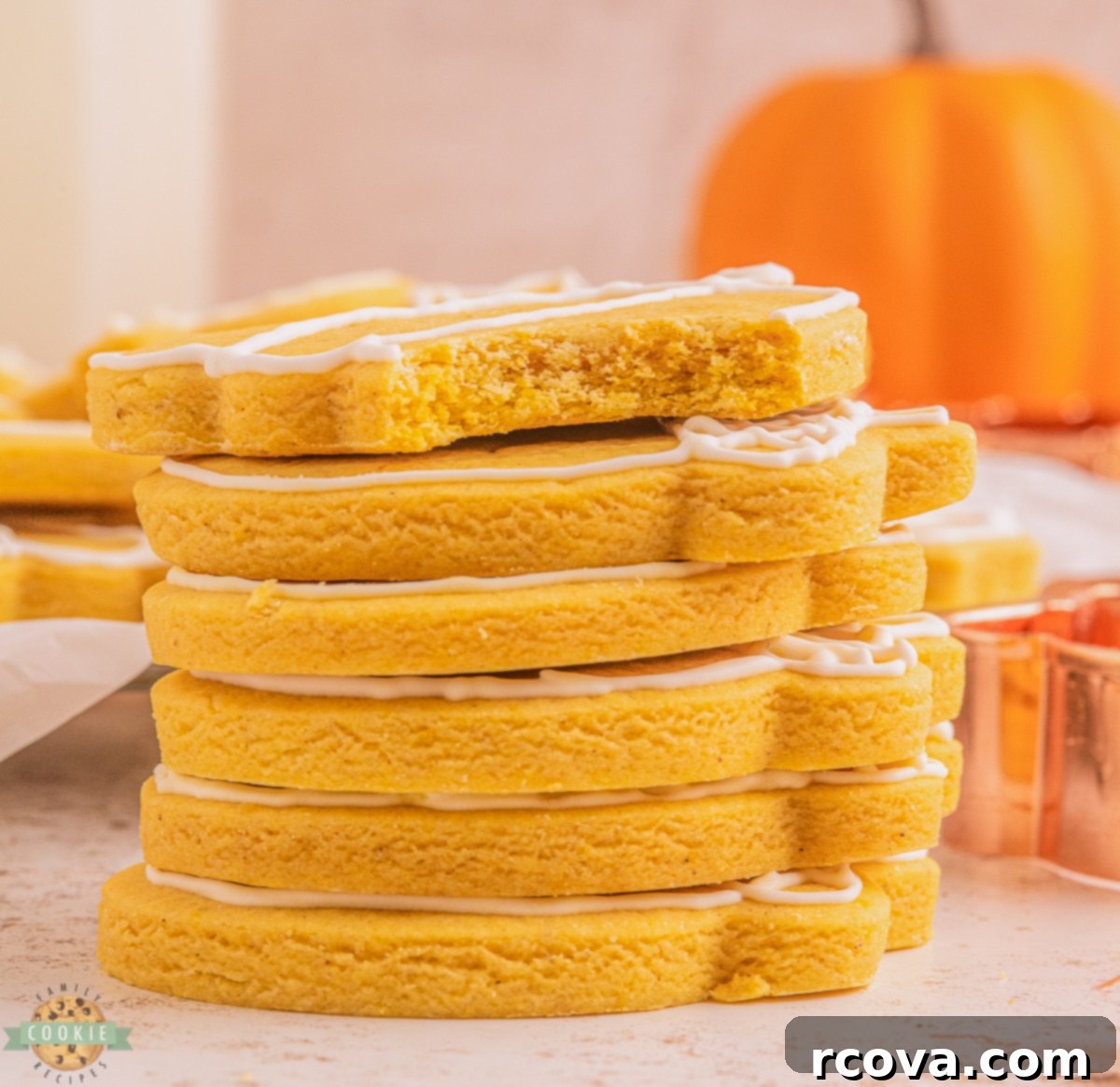 Sweet Autumn Cutout Sugar Cookies 5 stack of Fall cut out cookies