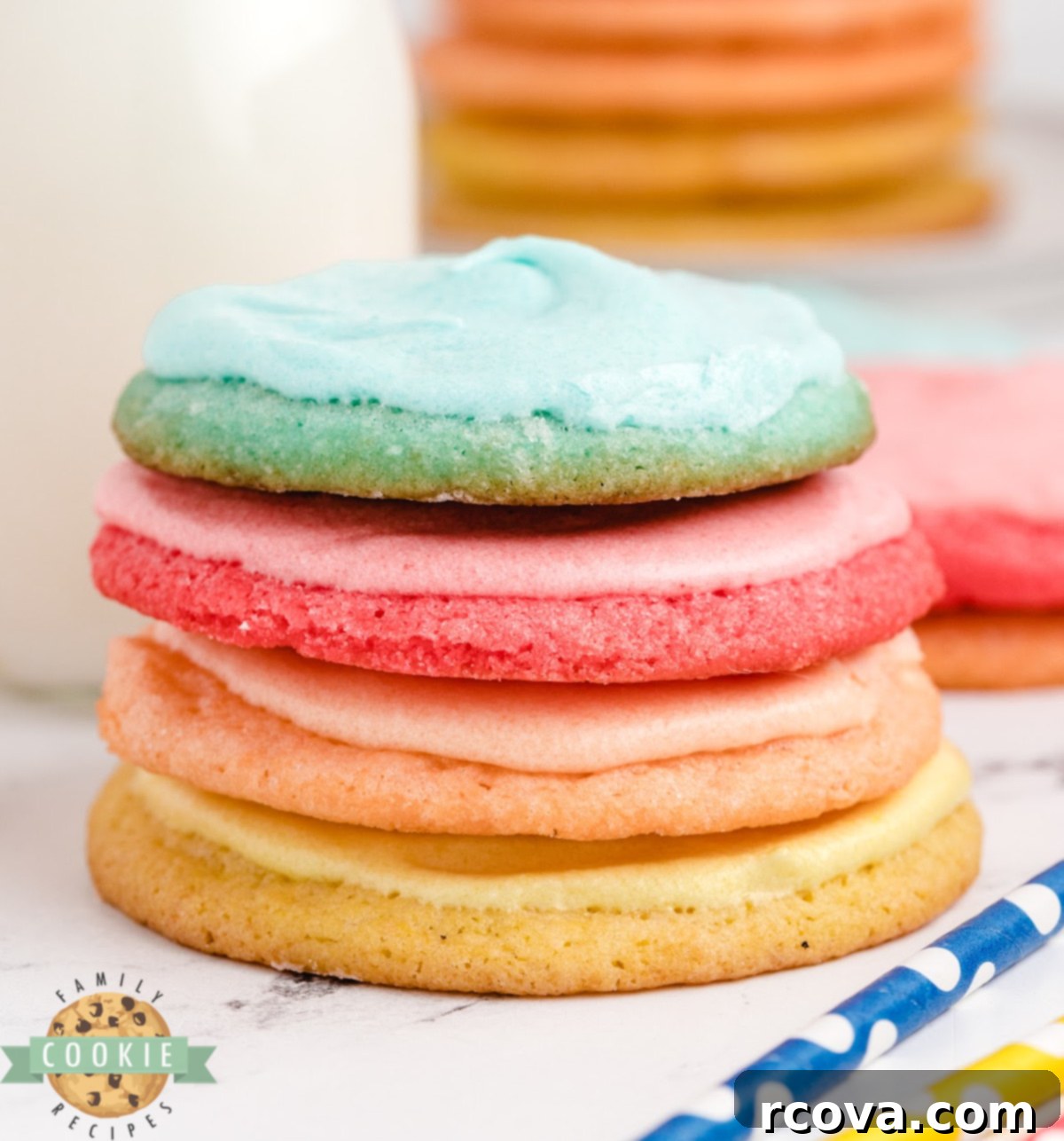 Vibrant Jell-O Cookies 2 Colorful Jello Sugar Cookies with bright frosting