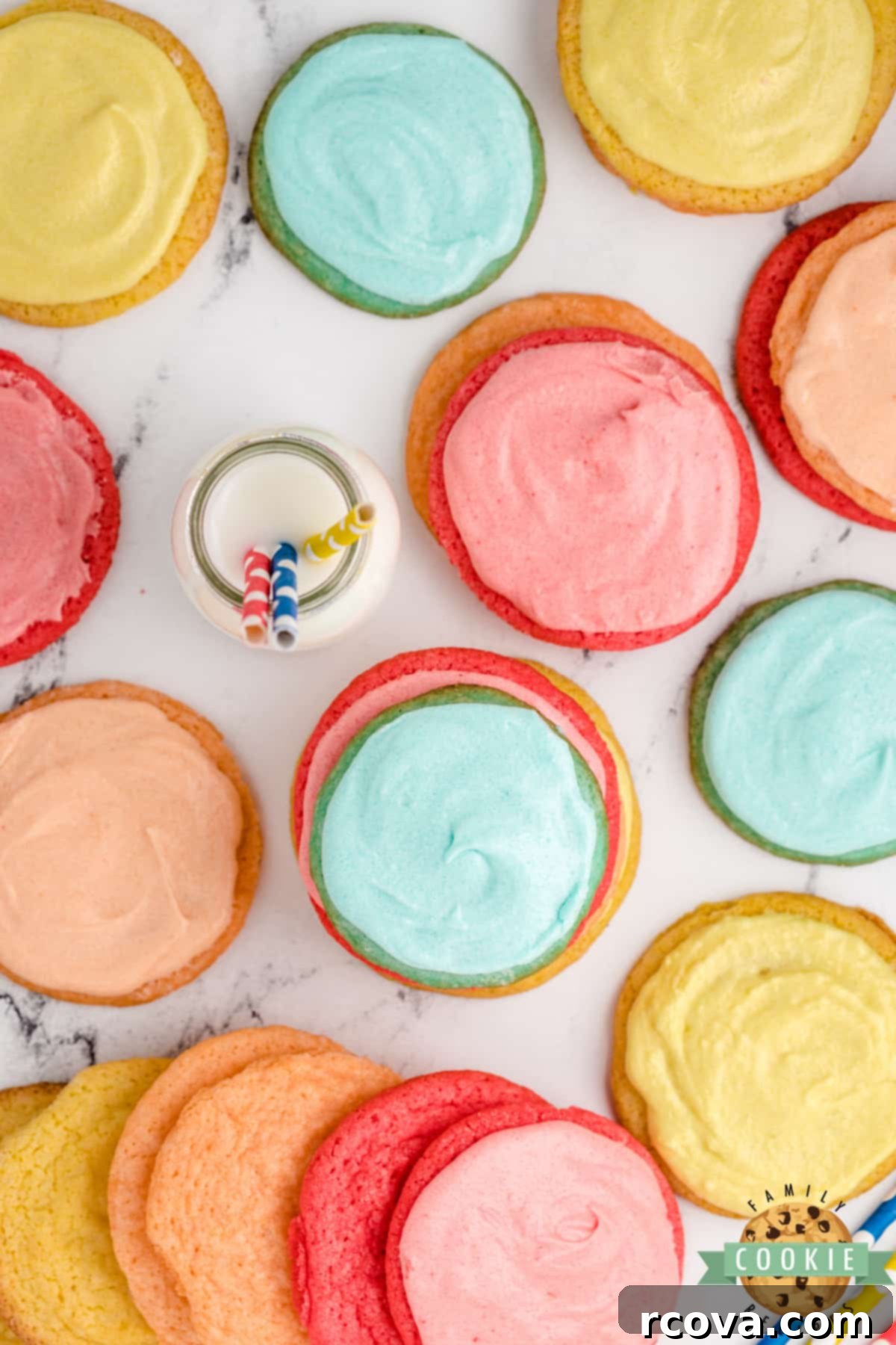 Vibrant Jell-O Cookies 3 Sugar cookie recipe made with Jello in various colors