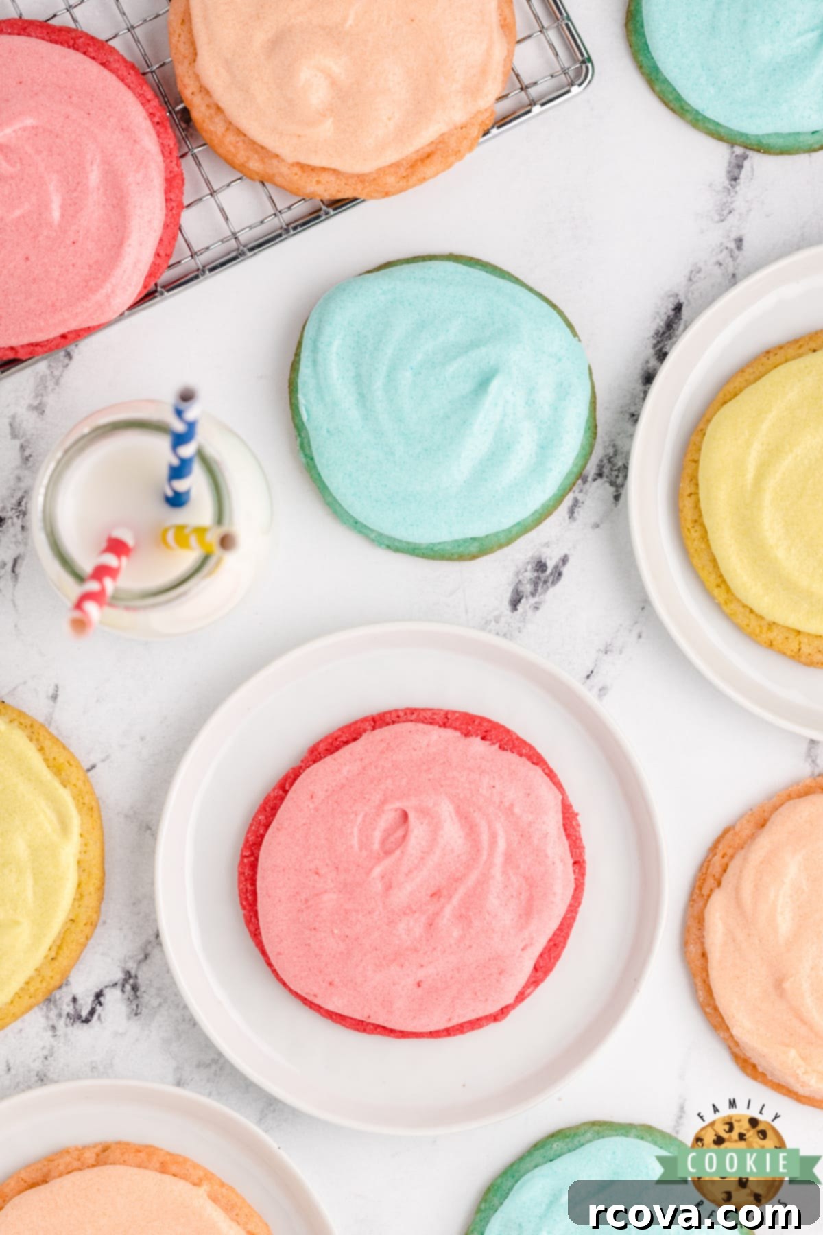 Vibrant Jell-O Cookies 8 Sugar cookies made with Jello in different colors