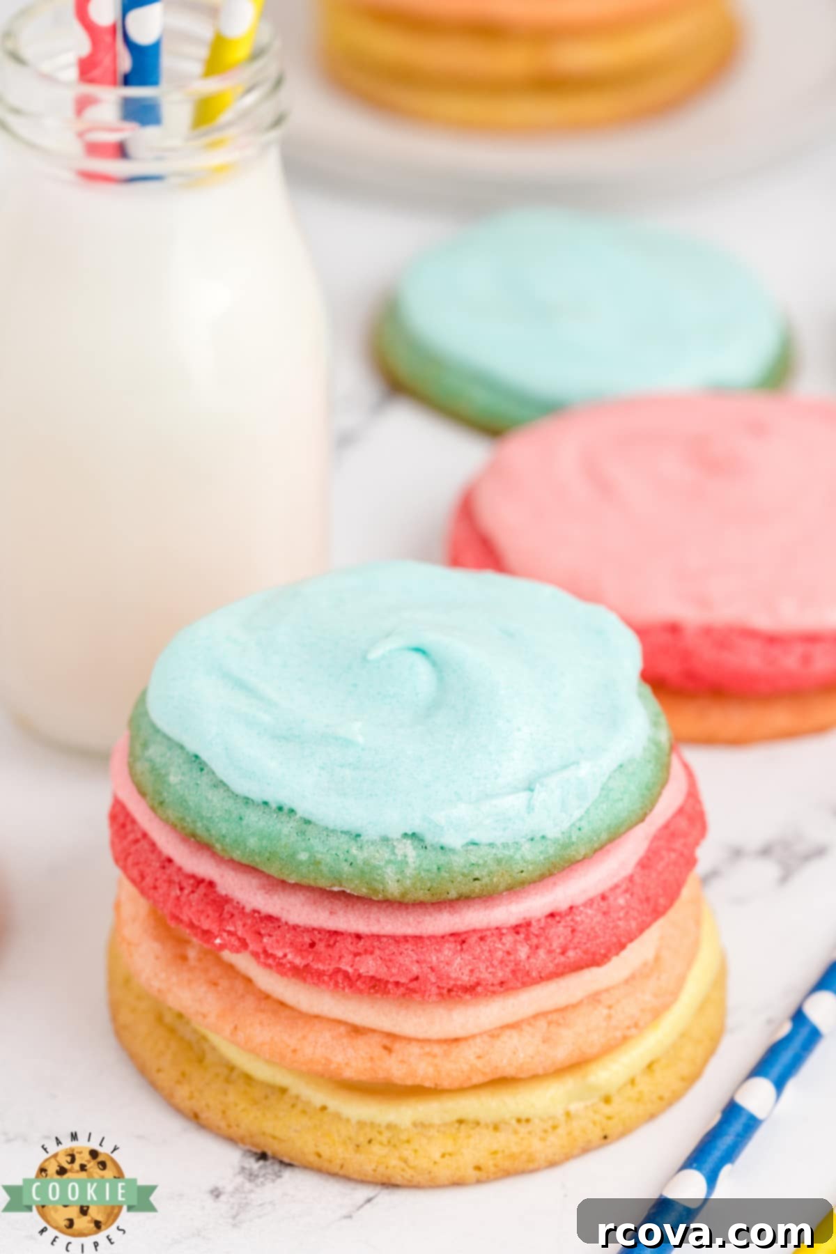 Vibrant Jell-O Cookies 10 Jello Sugar Cookies are made with Jello in the cookies and the frosting! Soft sugar cookie recipe that can be made with any flavor and the simple buttercream frosting can be flavored to match.