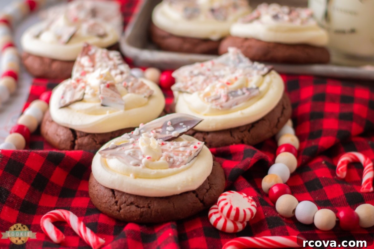 Candy Cane Crunch Cookies 11 A tray of bakery style peppermint bark cookies cooling, highlighting their delightful toppings.