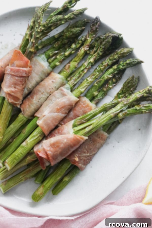 Air Fryer Crispy Prosciutto Asparagus 2 whole30 air fryer prosciutto wrapped asparagus