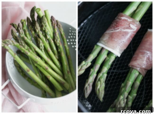 Air Fryer Crispy Prosciutto Asparagus 3 whole30 air fryer prosciutto wrapped asparagus