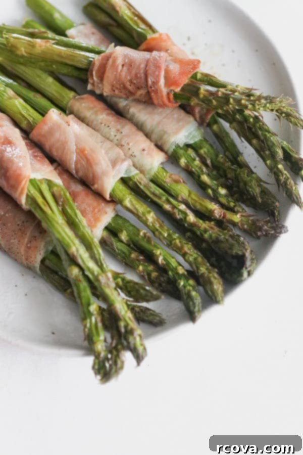 Air Fryer Crispy Prosciutto Asparagus 7 whole30 air fryer prosciutto wrapped asparagus