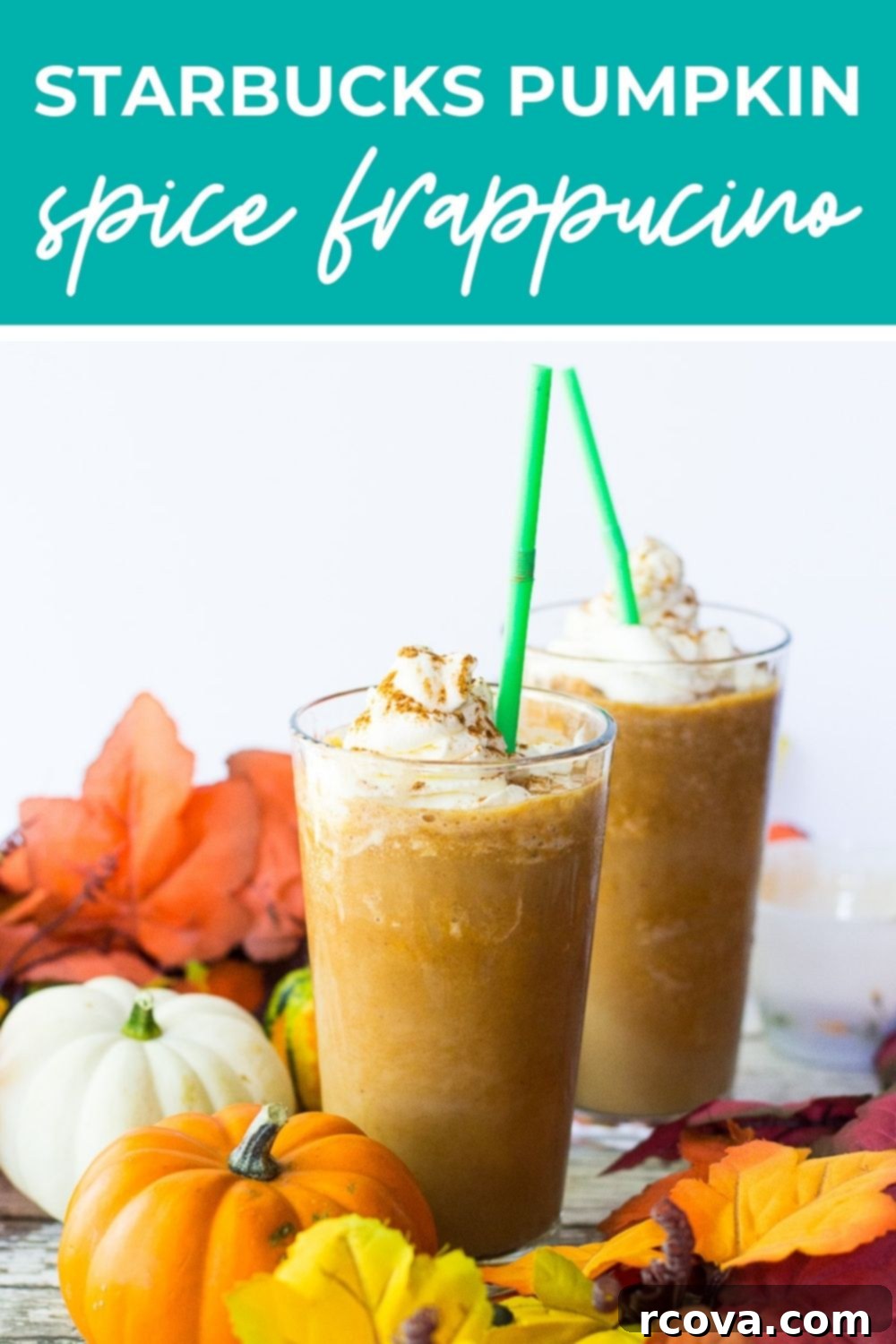 Sip into Fall: Pumpkin Spice Frappuccino 8 Pumpkin spice frappucino, with text that says 'Pumpkin Spice Frappucino'