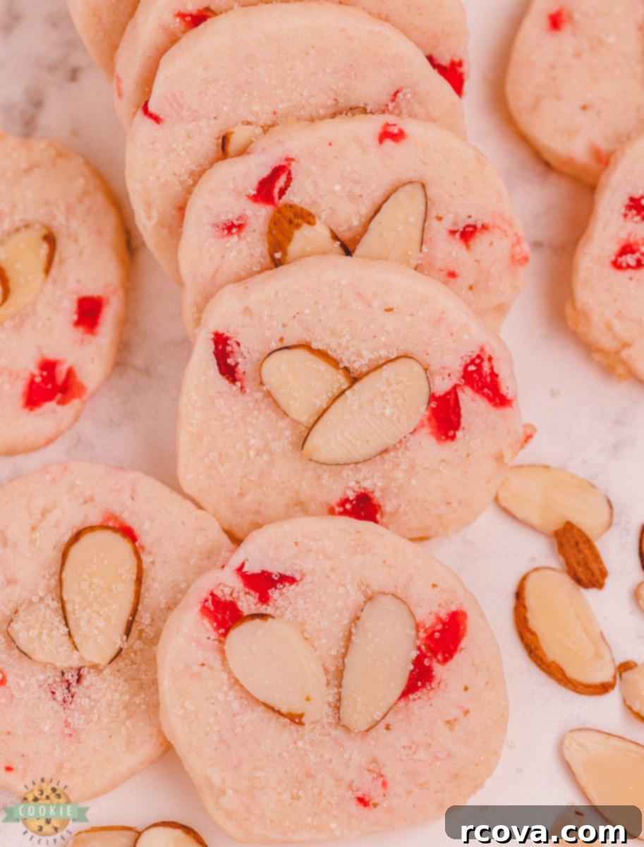 Tropical Cherry Almond Shortbread 11 tender shortbread with cherries and almonds