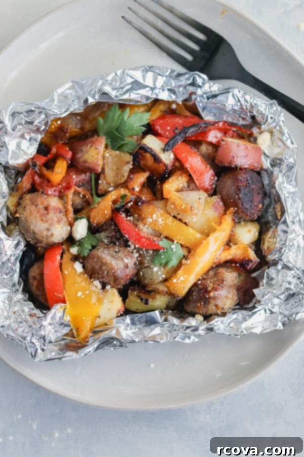 Grilled Italian Sausage Foil Dinners 2 Italian Sausage and Pepper Foil Packets on the Grill
