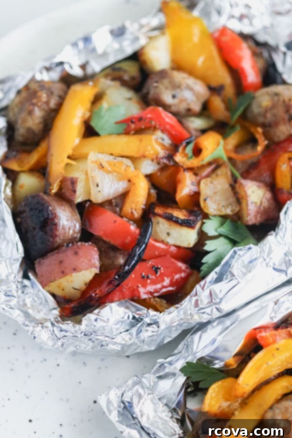 Grilled Italian Sausage Foil Dinners 3 Italian Sausage and Pepper Foil Packets on the Grill