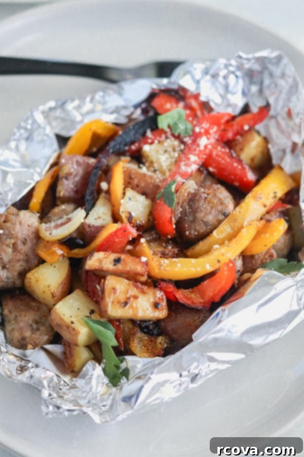 Grilled Italian Sausage Foil Dinners 6 Italian Sausage and Pepper Foil Packets on the Grill