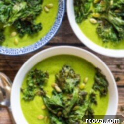 Emerald Vegan Broccoli Velouté 9 Green Goddess Vegan Broccoli Soup with Kale Chips