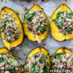 Savory Stuffed Acorn Squash with Sausage and Mushrooms 9 Sausage & Mushroom Stuffed Acorn Squash