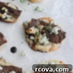 Steak and Blue Cheese Crostini The Ultimate Party Bite 8 Blue Cheese Steak Crostini