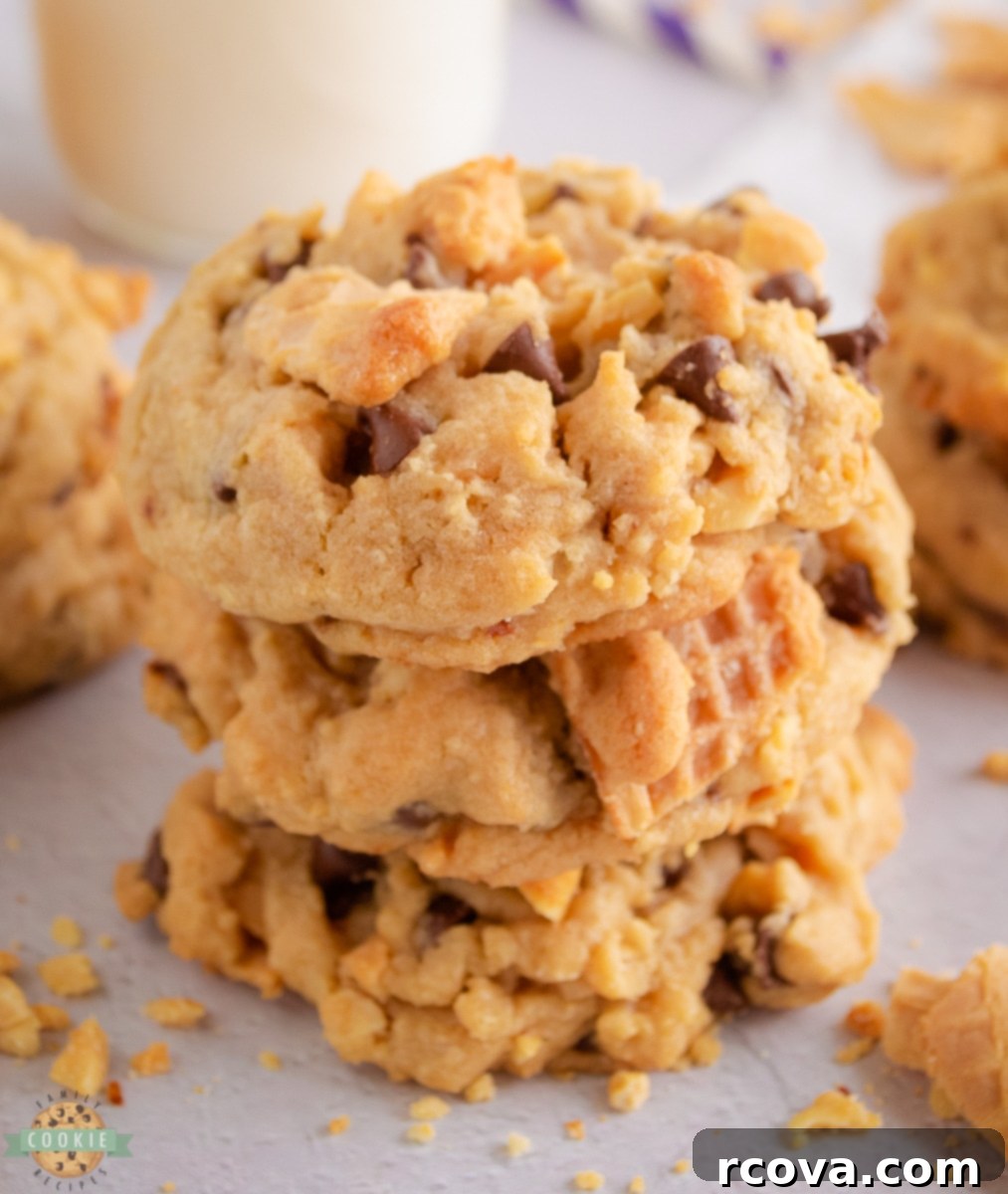 Cookie Cone Creations 9 stack of Drumstick chocolate chip cookies