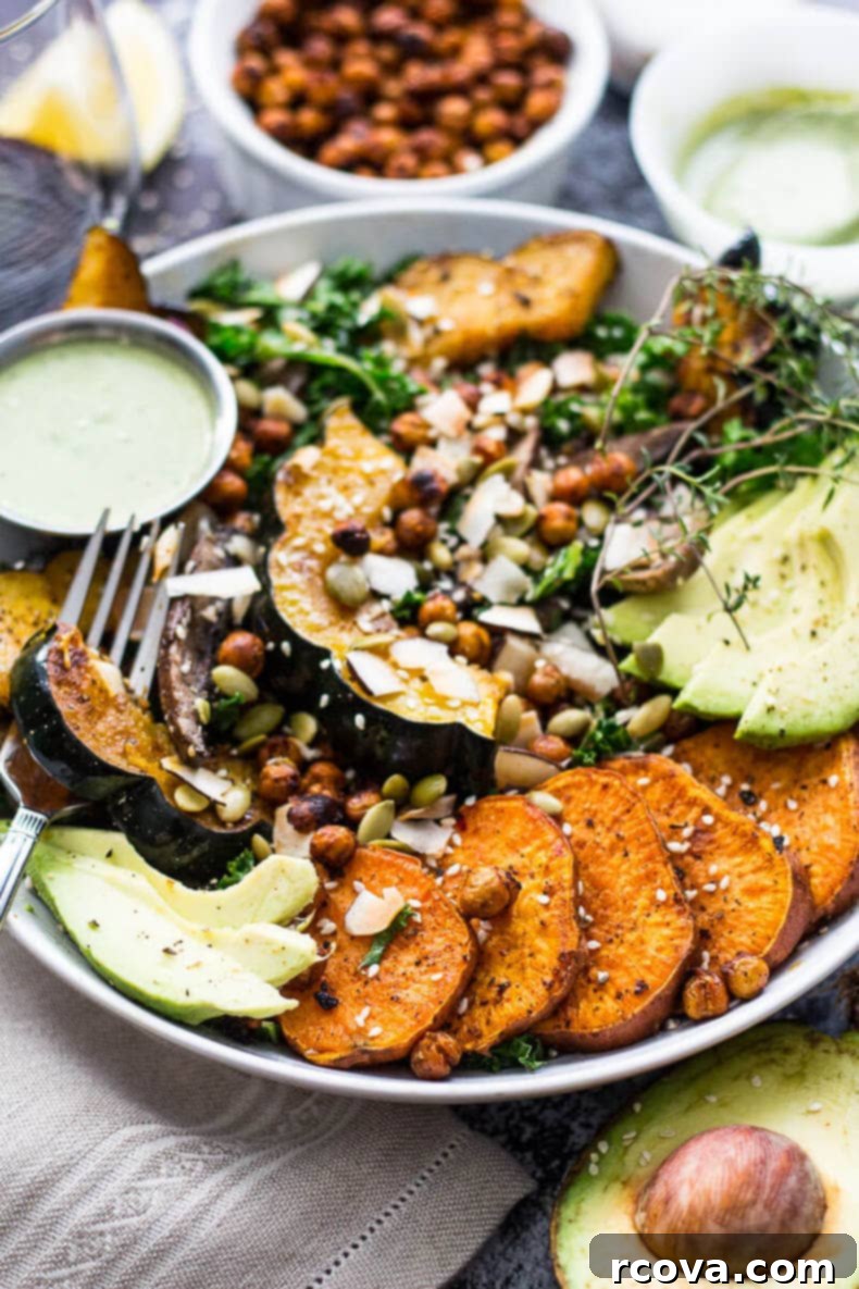 Golden Root & Leaf Buddha Bowl 5 Sweet Potato, Squash and Kale Buddha Bowl