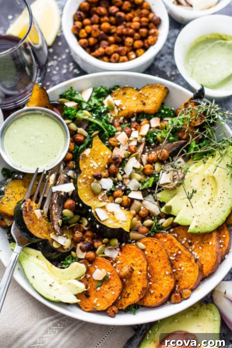 Golden Root & Leaf Buddha Bowl 7 Sweet Potato, Squash and Kale Buddha Bowl