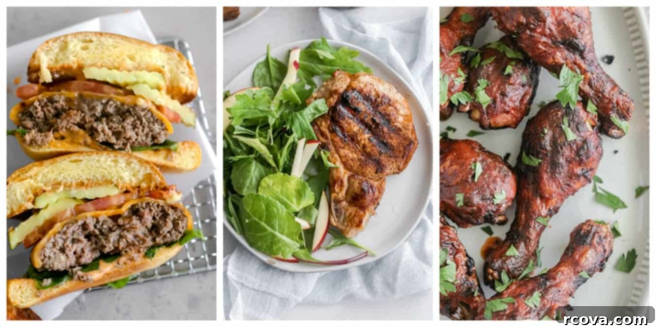 Savor the Season: 30 Summer Recipes 4 An array of summer grilling ideas, showcasing perfectly cooked meats and vegetables on the grill.