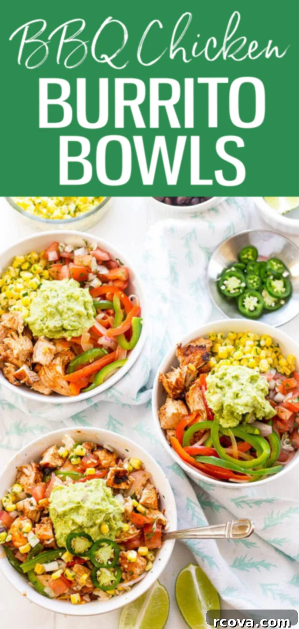 Chipotle Chicken Bowl Extravaganza 14 Chipotle Chicken Burrito Bowls are filled with corn salsa, pico de gallo, guacamole, chipotle marinated chicken and sauteed veggies. #bbqchicken #burritobowls