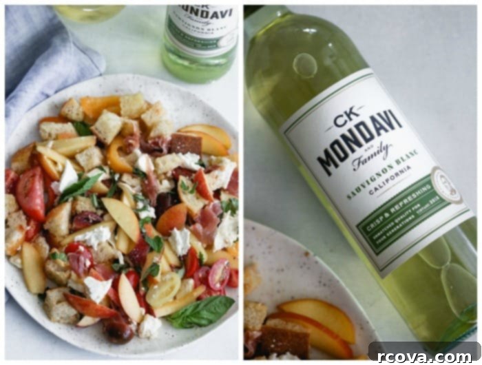 Juicy Peach and Crispy Prosciutto Panzanella 6 peach panzanella salad