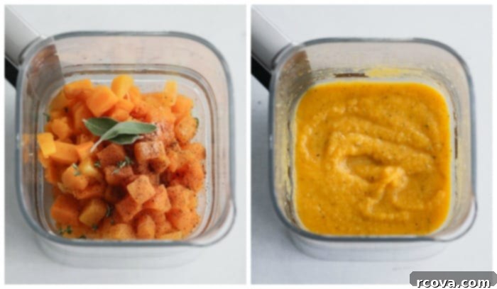 Golden Stovetop Butternut Mac & Cheese 4 butternut squash macaroni and cheese in a pot with a spoon