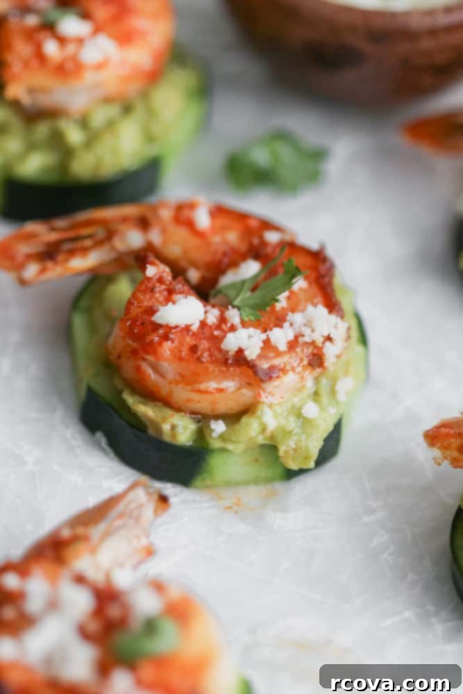 Zesty Shrimp & Avocado Cucumber Delights 2 Guacamole and Shrimp Cucumber Bites