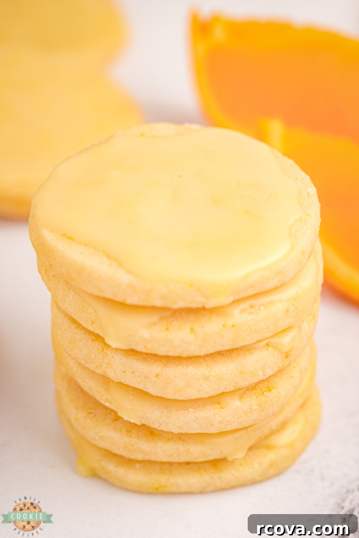 Zesty Orange Shortbread Bites 2 stack of orange shortbread