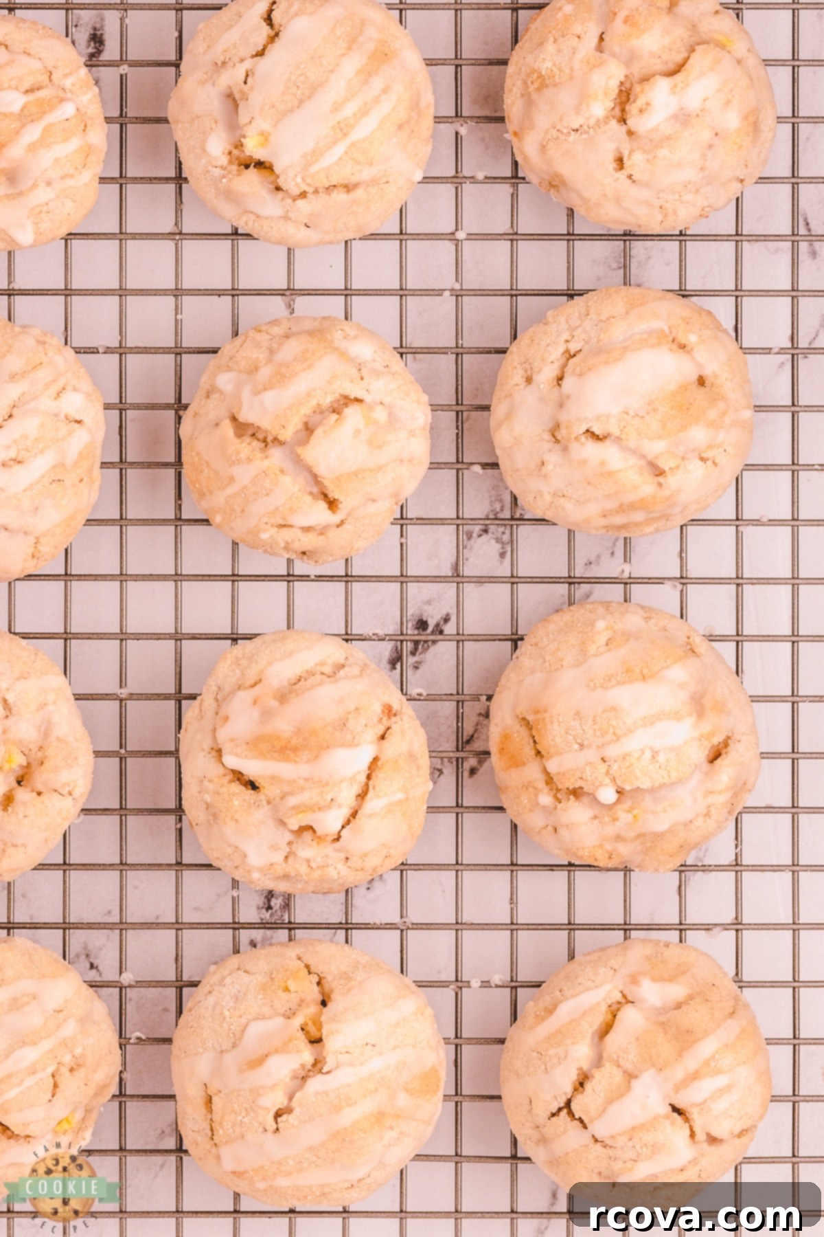 Spiced Apple Cinnamon Scookies 7 apple scookies on a cooling rack