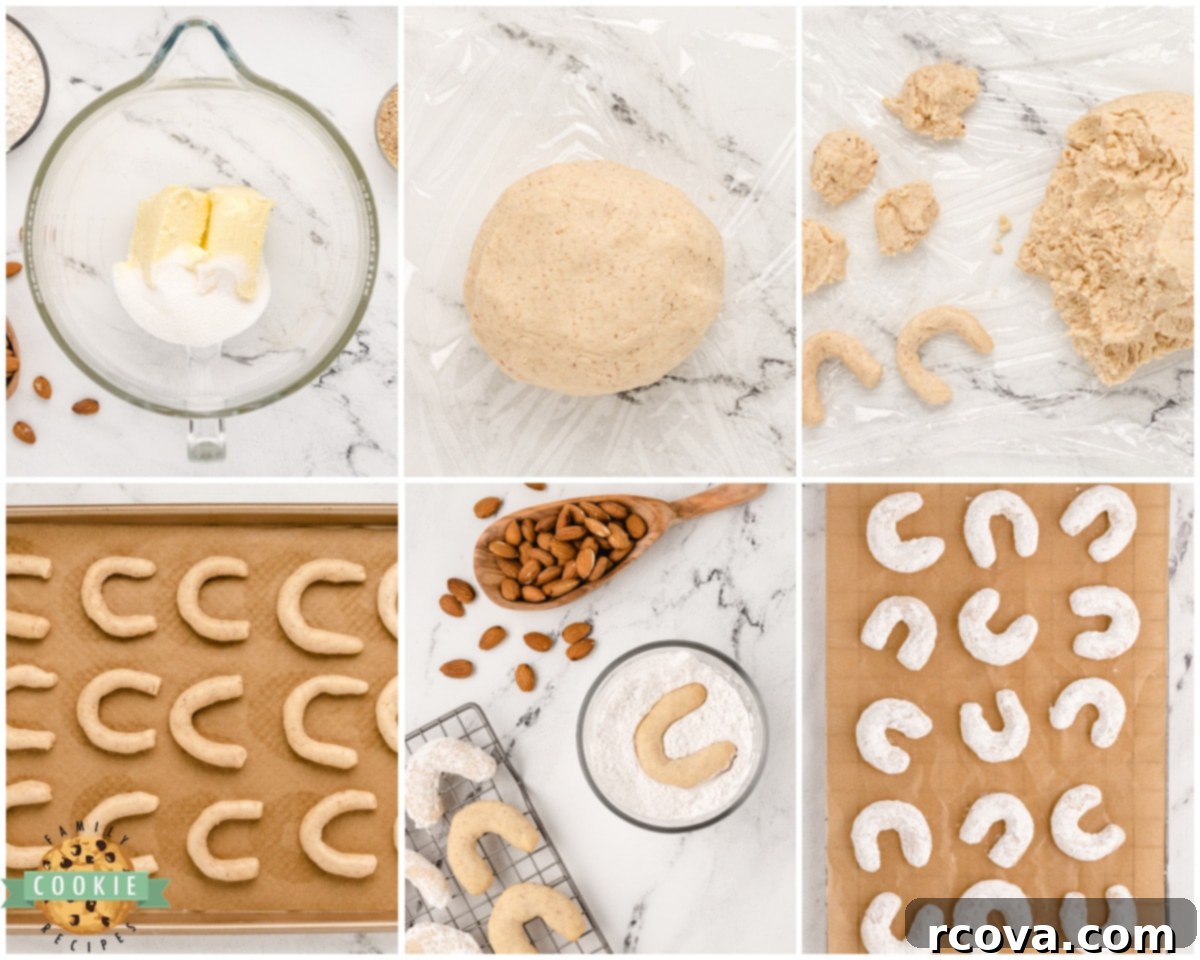 Golden Cinnamon Almond Moons 5 how to make almond crescent cookies