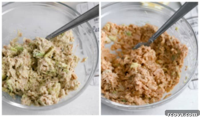 Buffalo Tuna Avocado Bliss: Low Carb, Paleo, Whole30 Approved 5 Buffalo Tuna-Stuffed Avocado