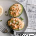 Buffalo Tuna Avocado Bliss: Low Carb, Paleo, Whole30 Approved 8 Buffalo Tuna-Stuffed Avocado