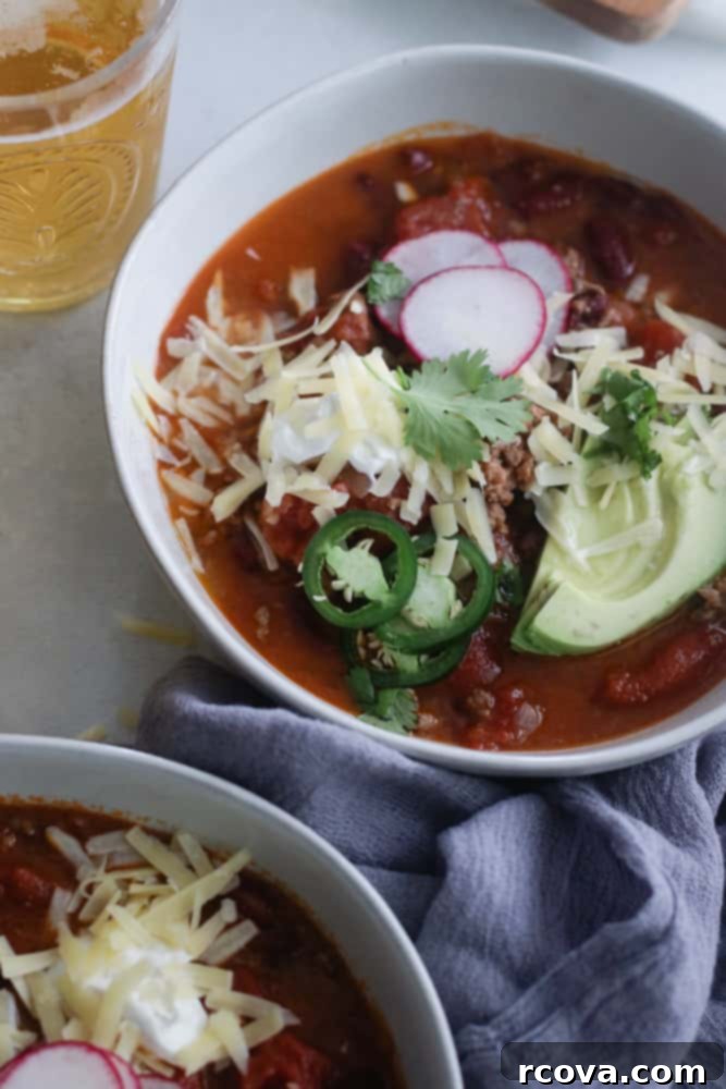 Robust Beer and Beef Chili 2 ground beef and beer chili
