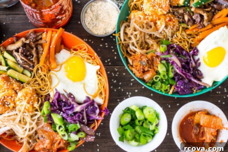 Dynamite Shrimp Noodle Bowls 7 A stunning top-down view of Bang Bang Shrimp Noodle Bowls, showcasing fresh ingredients