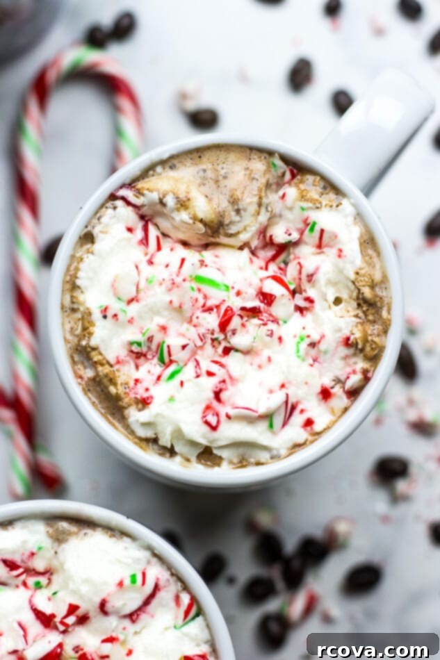 Guilt-Free Peppermint Mocha Delight 2 Homemade Peppermint Mochas - a delicious low-calorie coffee drink
