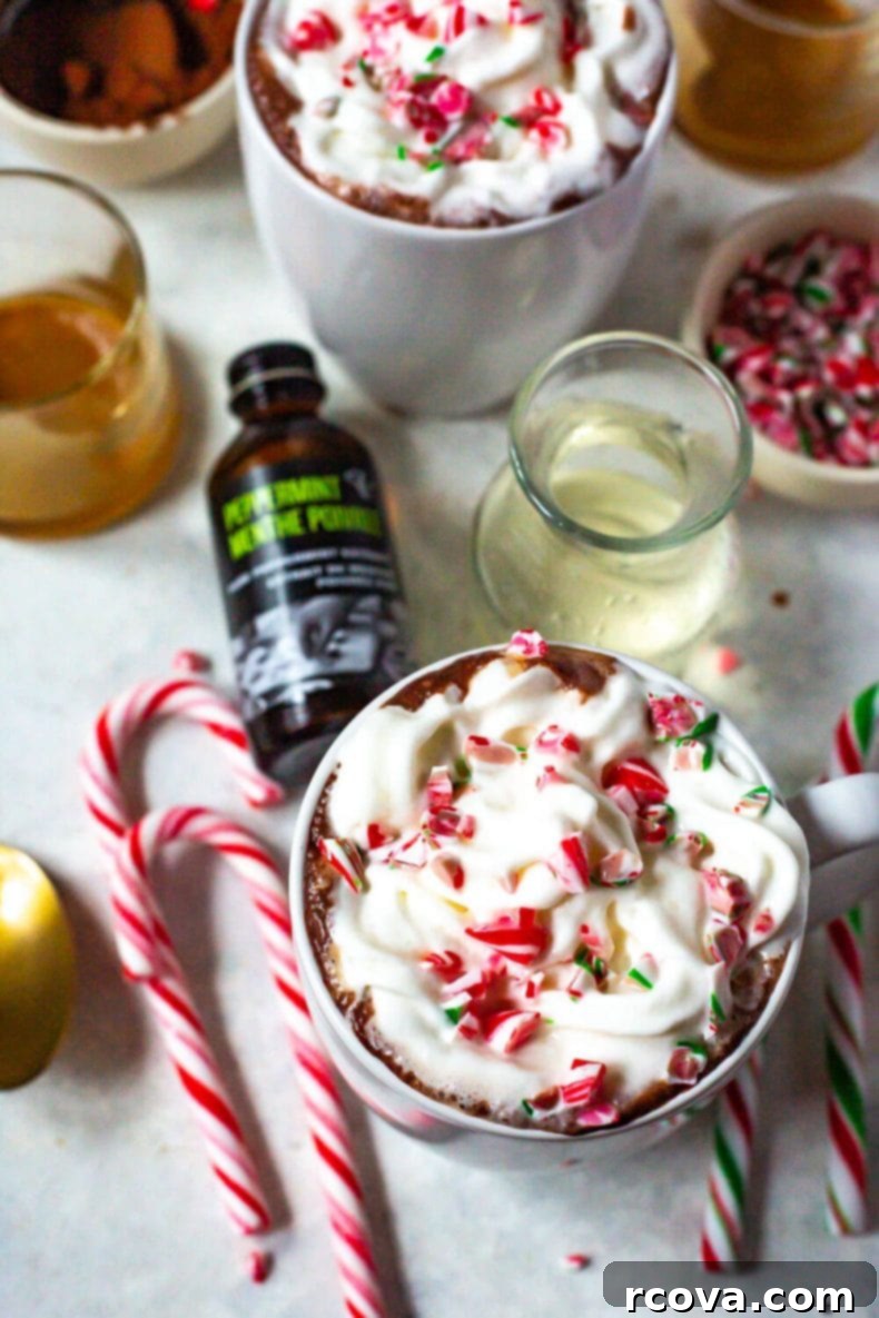 Guilt-Free Peppermint Mocha Delight 5 Skinny Peppermint Mocha served in a mug with whipped cream and a candy cane