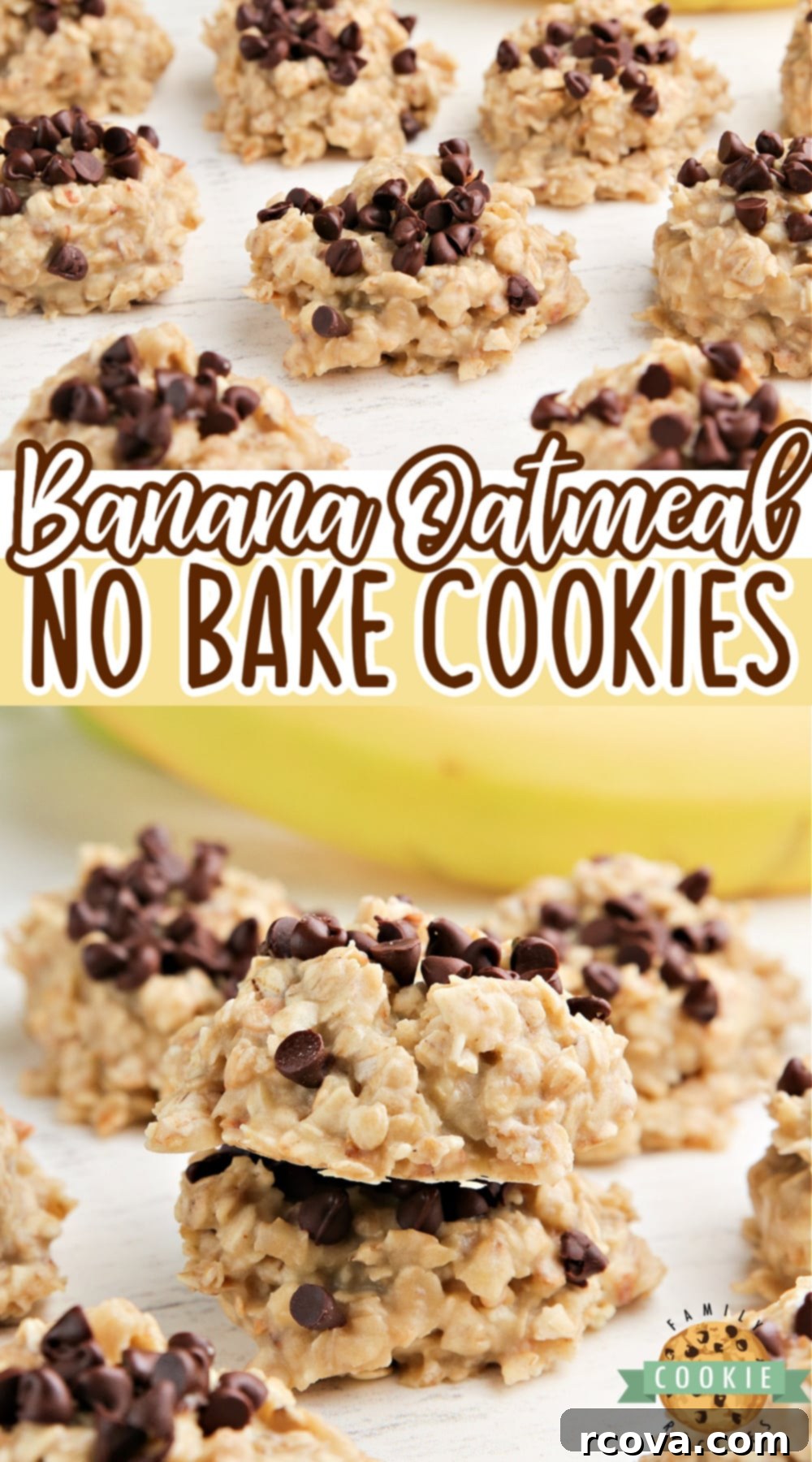 Effortless Banana Oat Treats 12 A large platter filled with delicious Banana Oatmeal No-Bake Cookies, ready for serving.