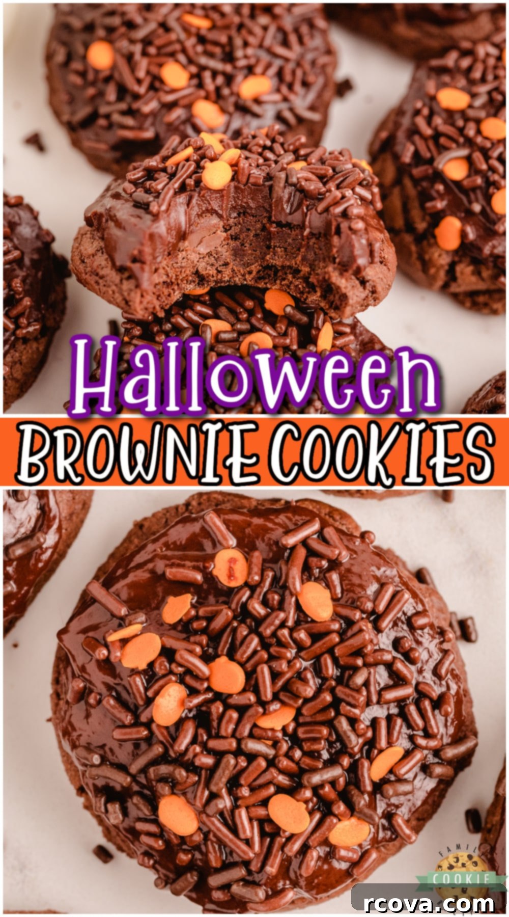 Bewitching Brownie Cookies 12 Halloween Brownie Cookies are everything you love about brownies, in cookie form! Soft & chewy with a decadent chocolate icing, these festive cookies are perfect for chocolate lovers!