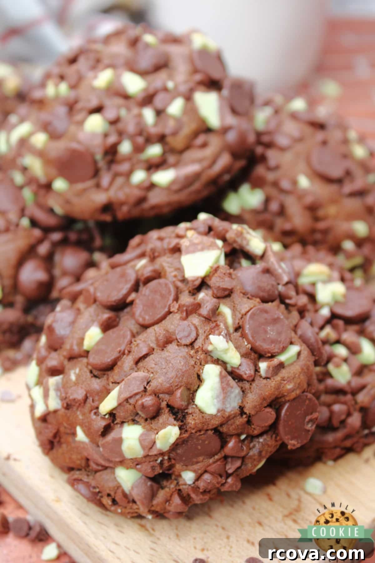 Decadent Chocolate Cookies with Andes Mint Centers 8 Mint Chocolate Cookies filled with chocolate ganache