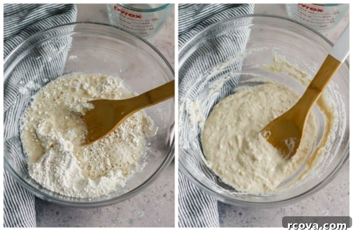 10-Minute Dough Pesto Caprese Pizza 7 Kneading pizza dough on a floured surface.