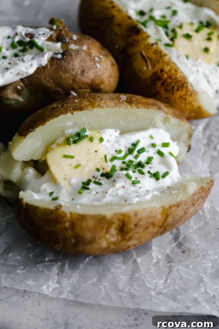 Instant Pot Baked Potatoes 2 Instant Pot Baked Potatoes: Perfectly fluffy and tender pressure cooker potatoes in less time.