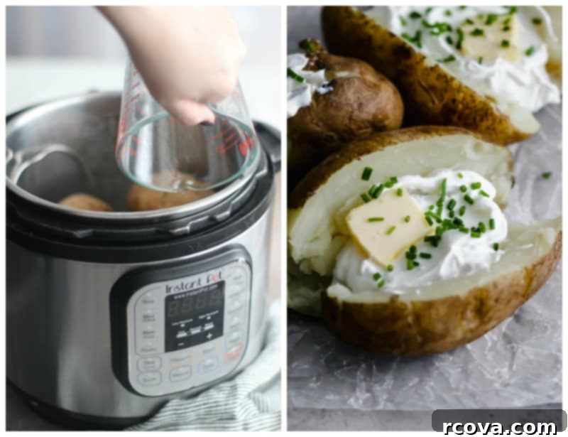 Instant Pot Baked Potatoes 4 Russet potatoes prepped for pressure cooking