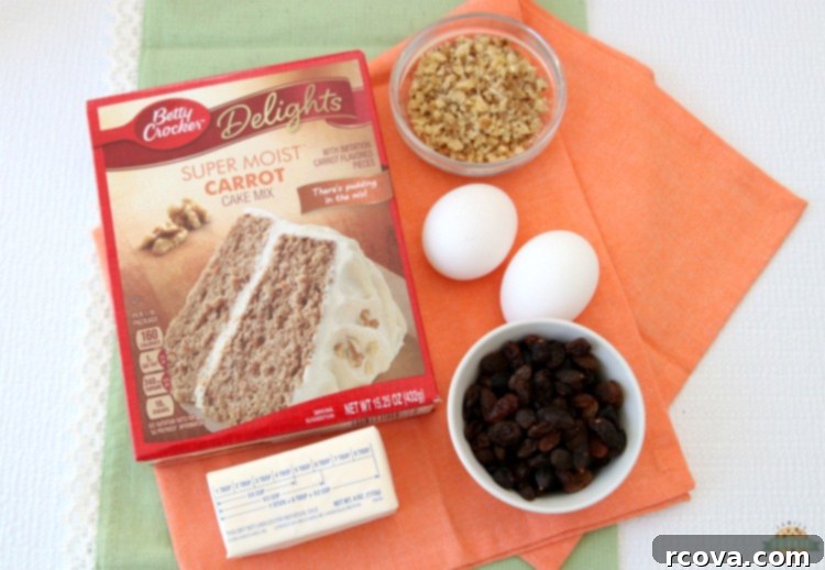 Silent Carrot Delights 3 Carrot cake cookie dough mixed with raisins and walnuts.