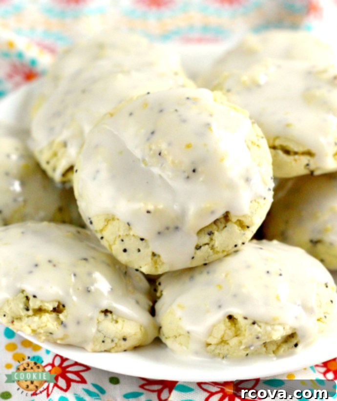 Sun-Kissed Lemon Poppy Delights 2 Soft and chewy Lemon Poppyseed Cookies with a bright lemon glaze, freshly baked and ready to enjoy. Made with a lemon cake mix, lemon zest, poppy seeds, eggs, and butter.