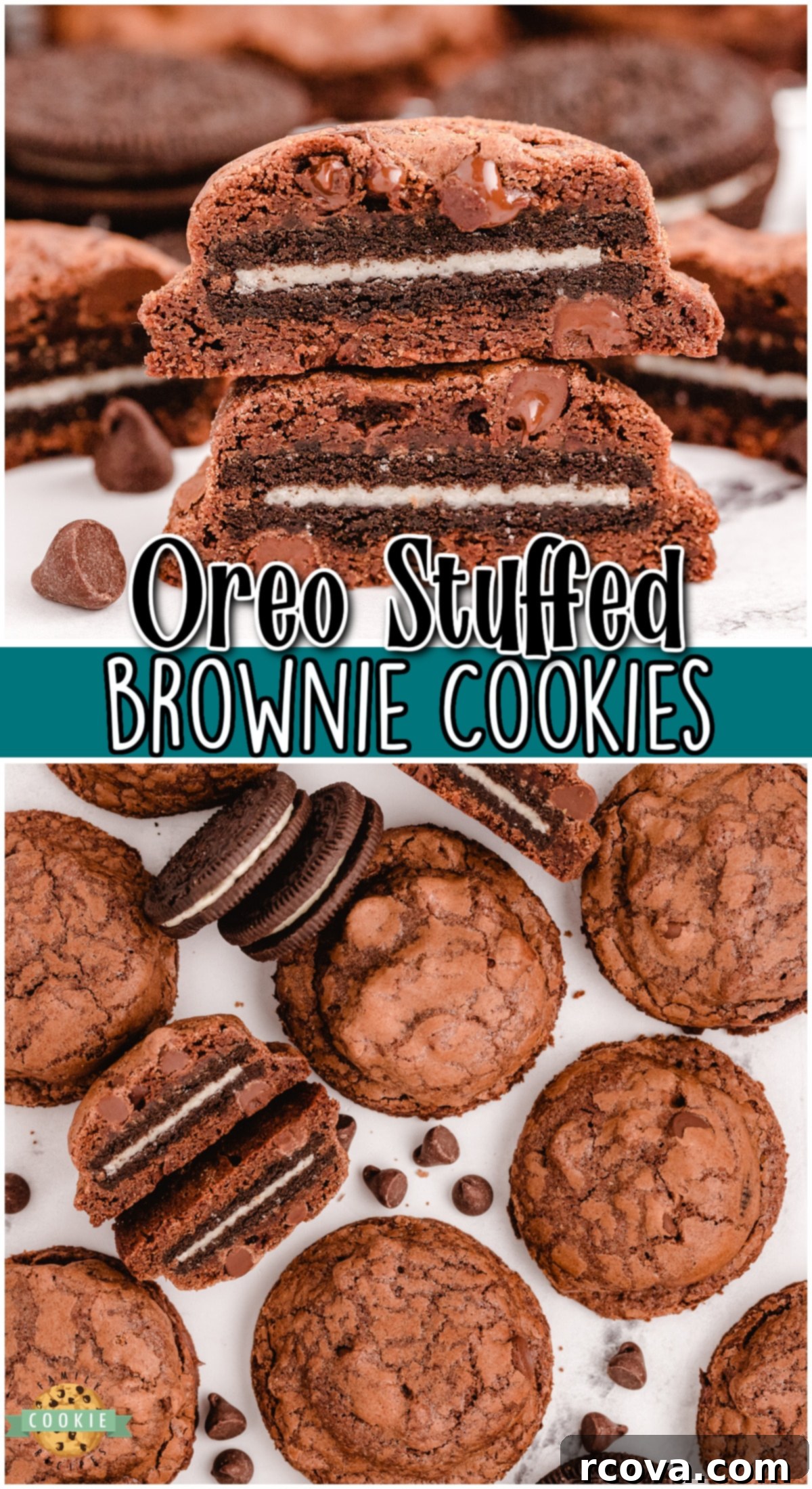 Decadent Oreo-Stuffed Brownie Cookies 13 Oreo Stuffed Brownie Cookies are decadent chocolate cookies with Oreos baked in the center! These stuffed cookies are an incredible take on brownie cookies!