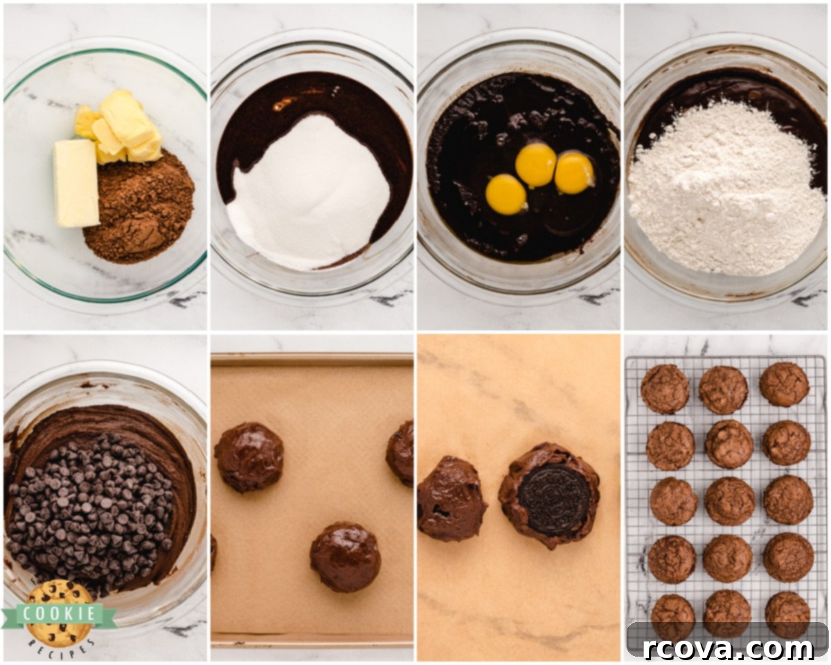 Decadent Oreo-Stuffed Brownie Cookies 5 how to make Oreo brownie cookies