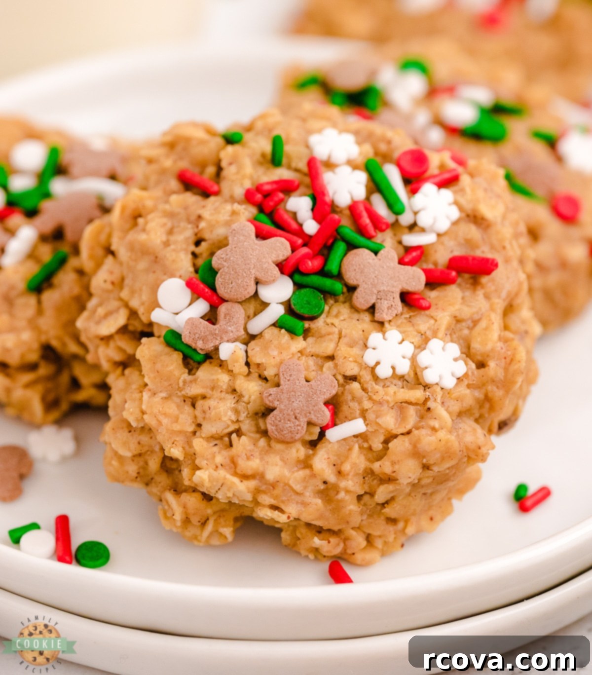 Oven Free Gingerbread Joy 2 Delightful no bake gingerbread cookies with oats, ready for the holiday season