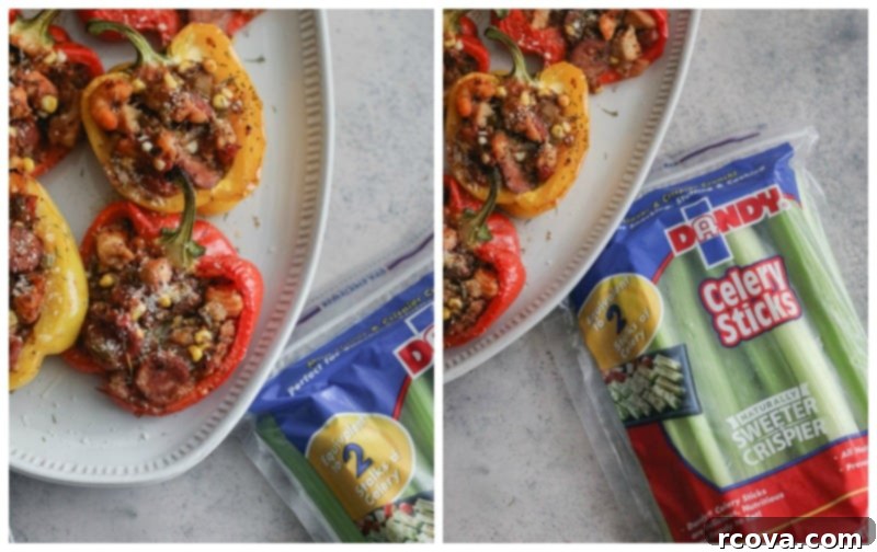 Savory Bell Peppers Filled with Gluten-Free Jambalaya 4 ingredients for jambalaya stuffed peppers including the holy trinity
